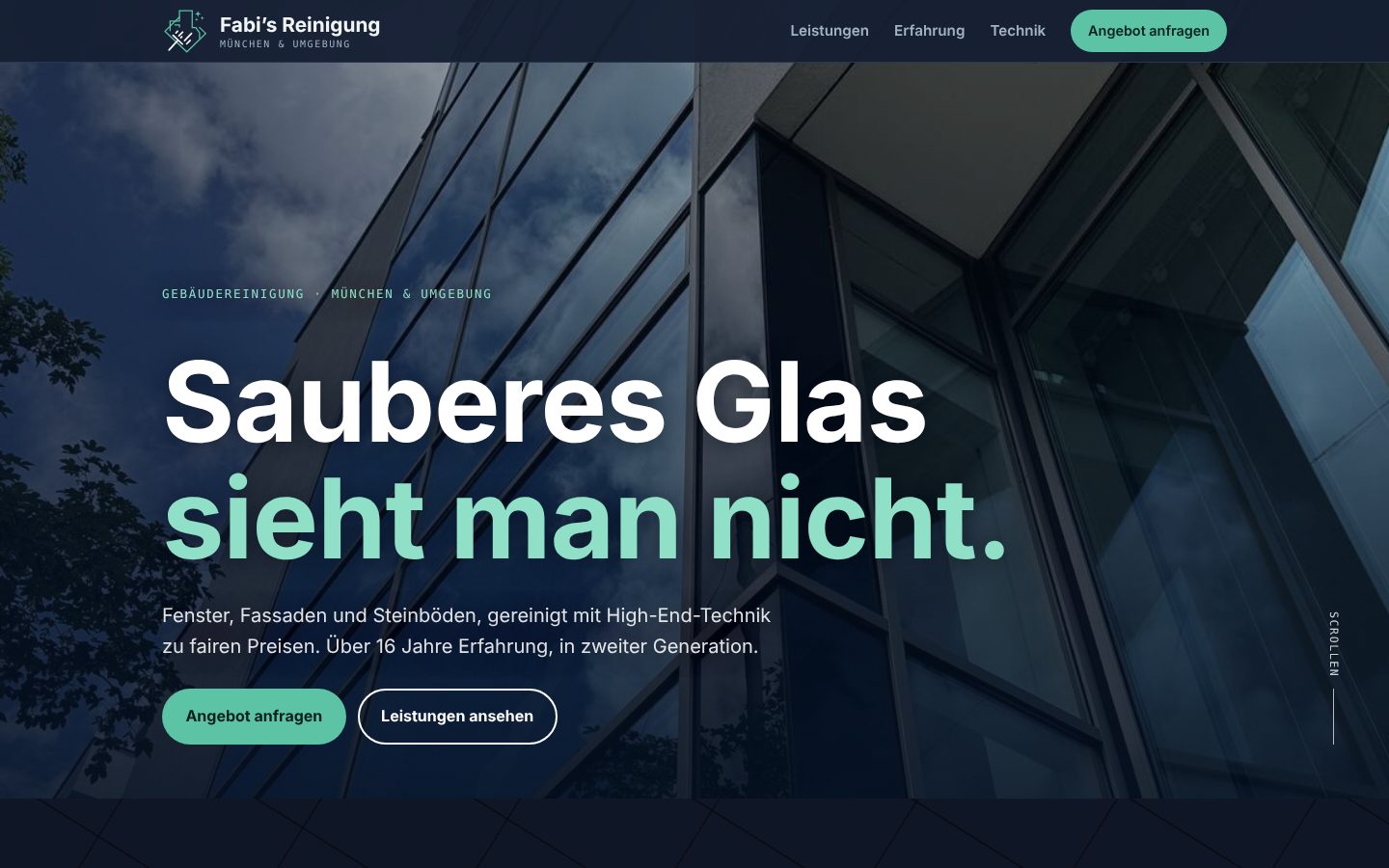 Einstieg: Die Glasfassade wird beim Laden „sauber gewischt“